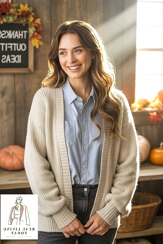 The Slouchy Cardigan and Slip Skirt Combo
