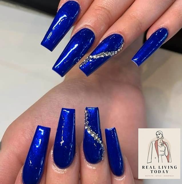 23 Blue Nail Ideas That Are Going Viral on Pinterest 13 Steel Blue Coffin Nails