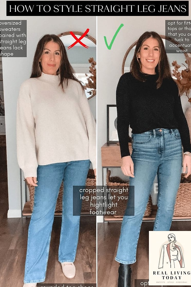 25 Fall Business Outfit Ideas to Copy Right Now 18 Straight-Leg Jeans and a Silk Blouse
