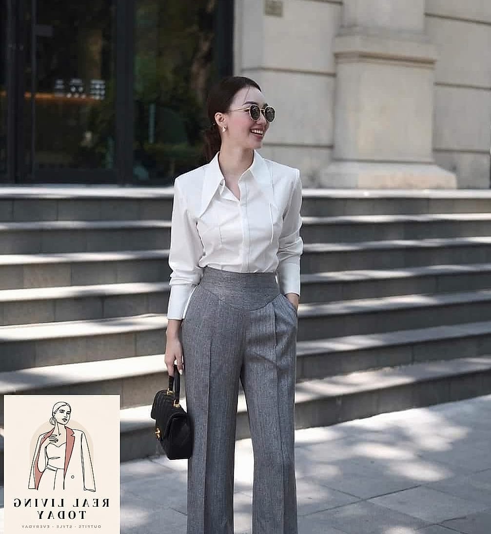 Straight-Leg Jeans With a Silk Blouse