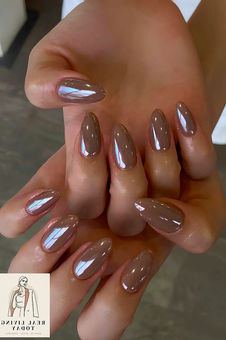25 Fall Chrome Nail Ideas So Good They're Worth Every Penny at the Salon 14 Taupe Chrome for Minimalist Style