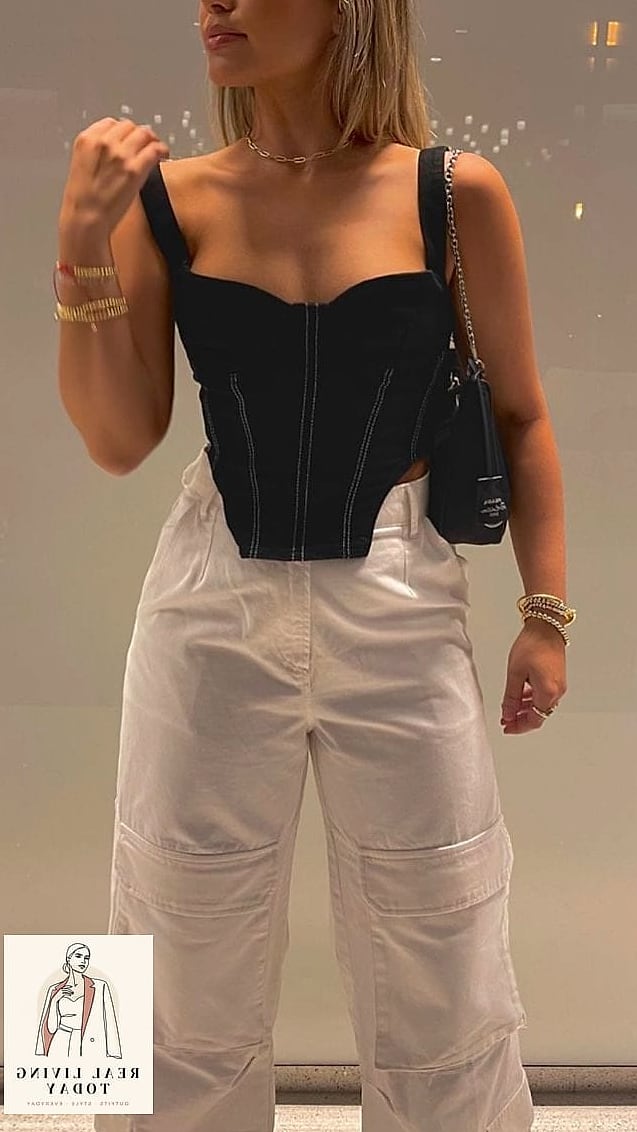 28 Track Pants Outfit You'll Want to Wear on Repeat 4 Track Pants With a Corset Top