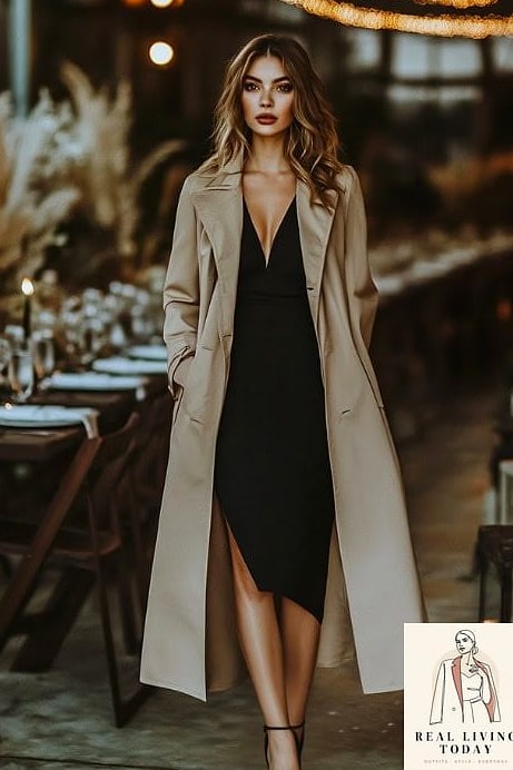 22 Trench Coat Outfit Worth Pinning Immediately 21 Trench Coat as Wedding Guest Layer