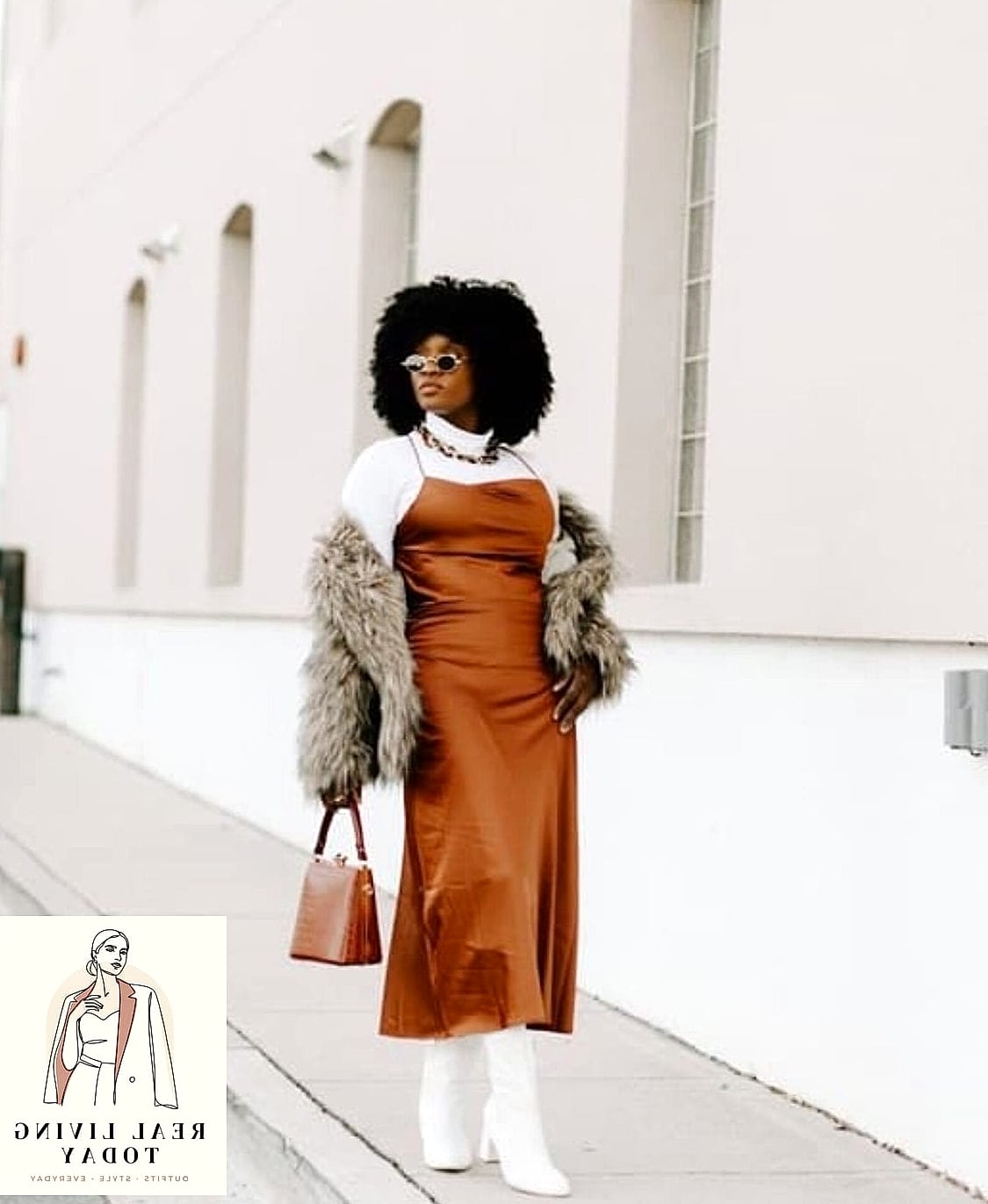 Turtleneck Dress With Tall Boots