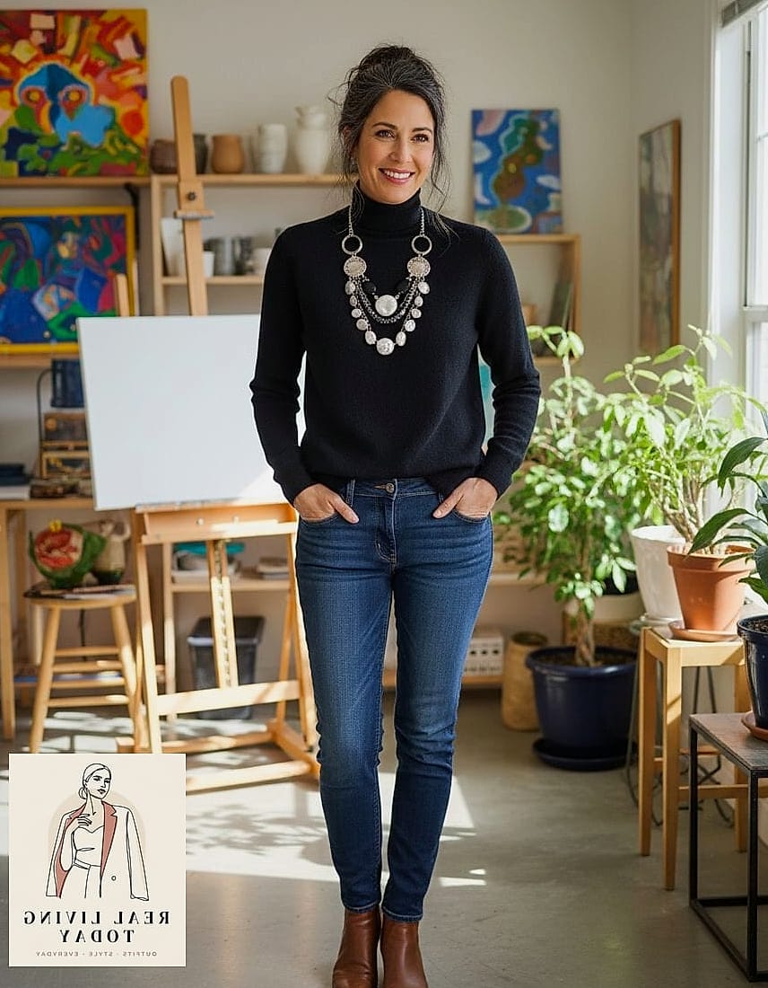 Turtleneck and Statement Coat