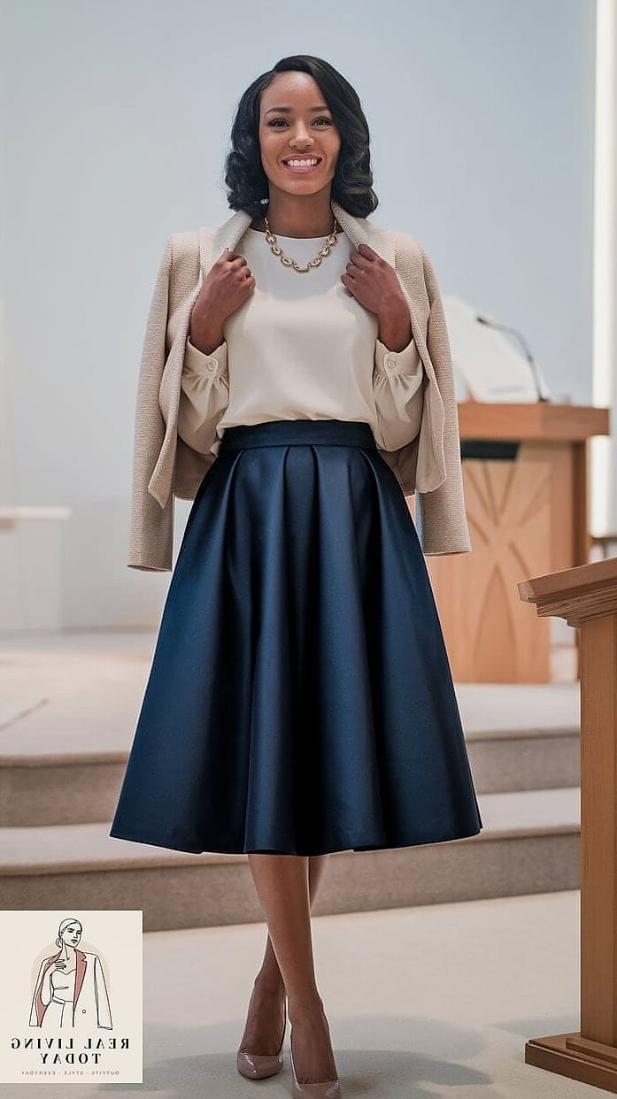 28 Church Outfit That Look Effortlessly Chic 29 A Tweed Skirt Suit for Special Sundays