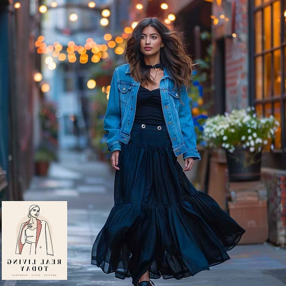 30 Outfits With Black Skirt That Are Seriously Stylish Right Now 29 Utility Jacket Over a Black Mini Skirt