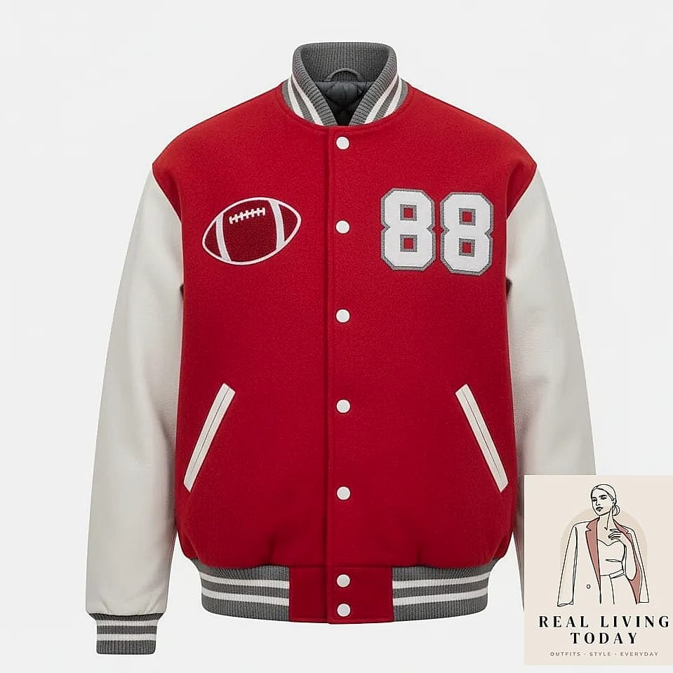 26 Football Game Outfit That Look Effortlessly Chic 11 The Varsity Jacket and Mini Skirt Combo