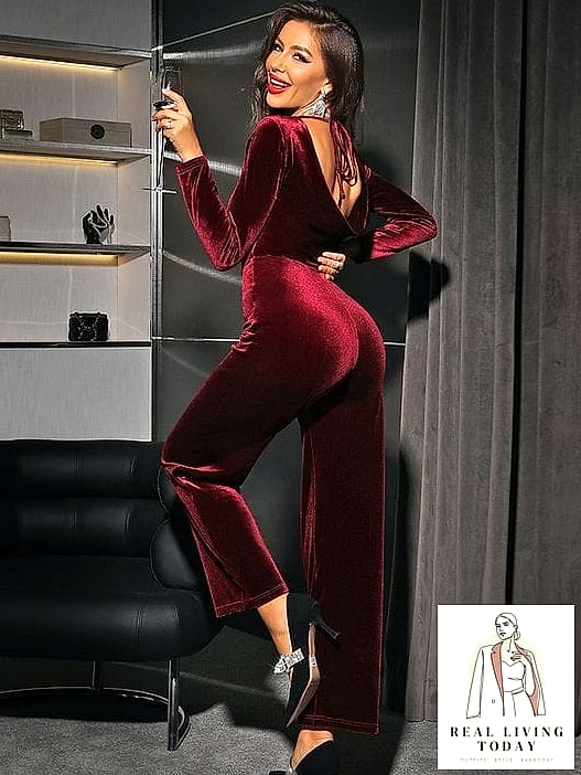 Velvet Top With Wide-Leg Trousers