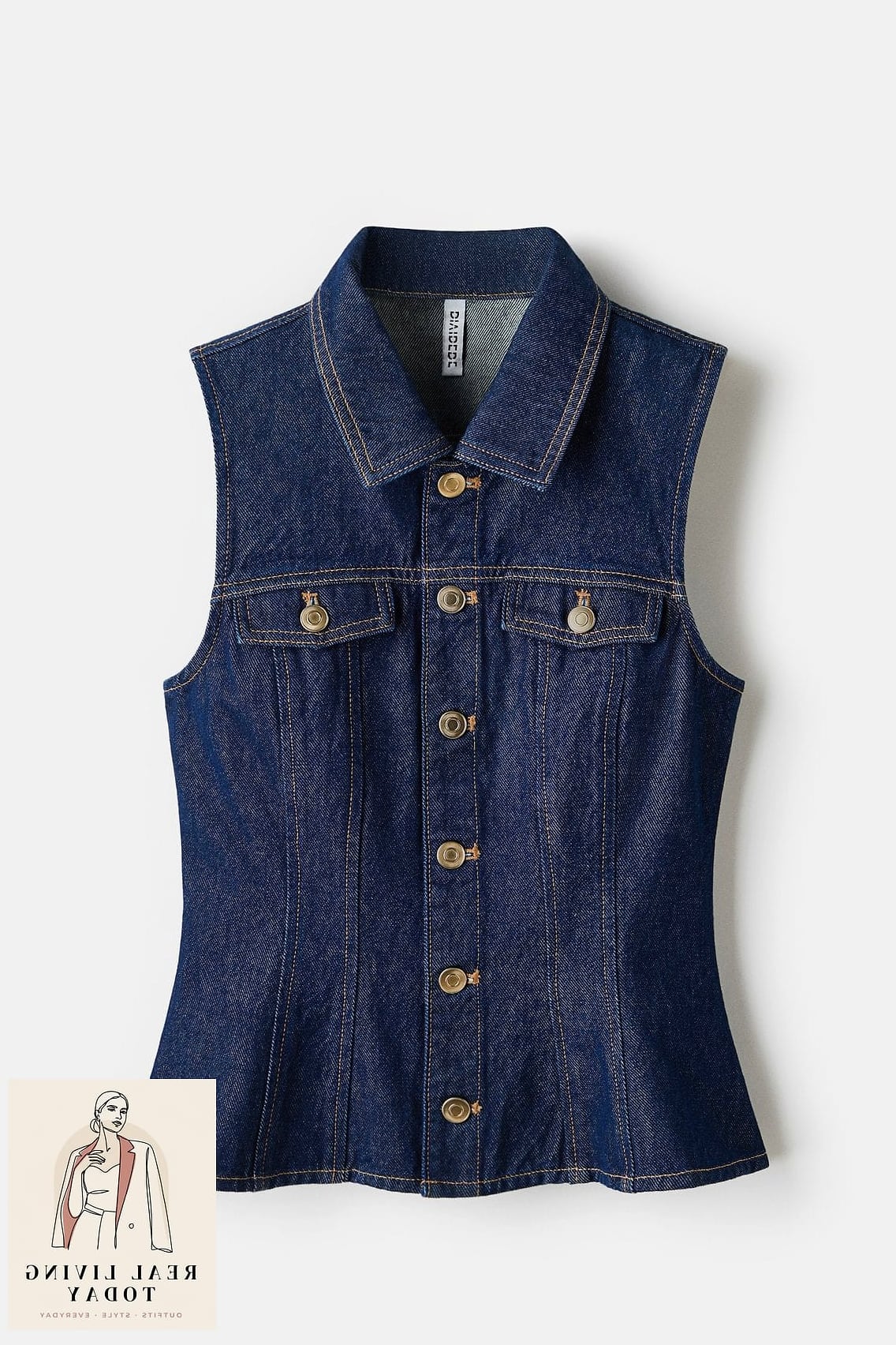30 Dark Blue Jeans Outfit That Actually Look Amazing 15 Vest Over a Long Sleeve Top