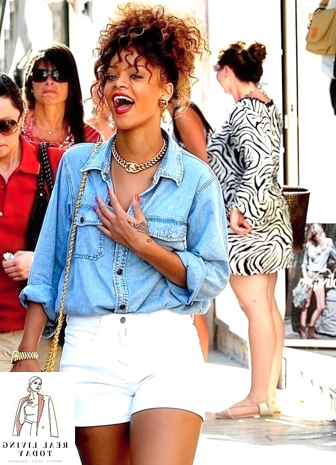 White Shorts and a Denim Button-Up