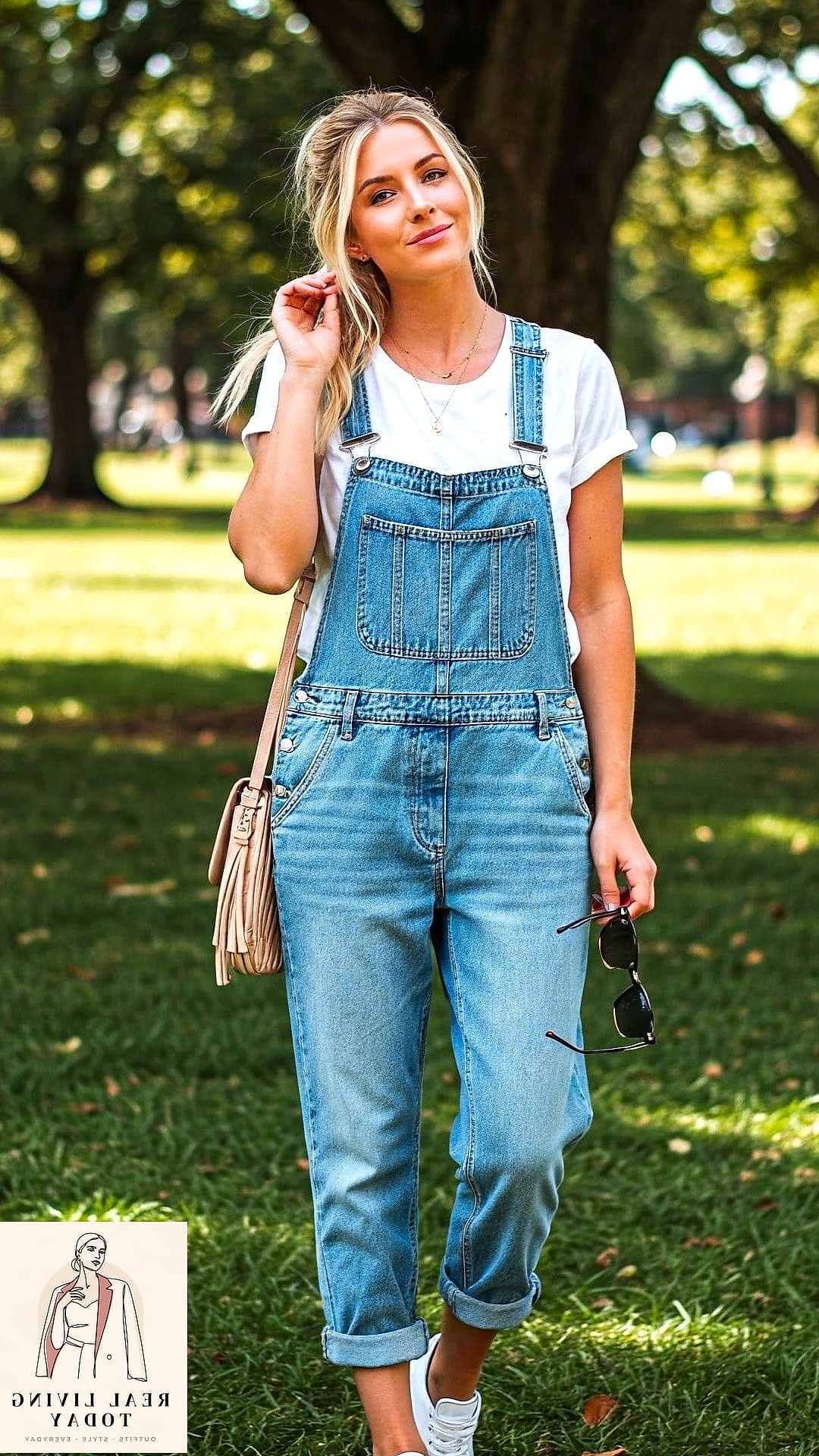 24 White Tee Outfit Worth Pinning Immediately 21 White Tee and Overalls