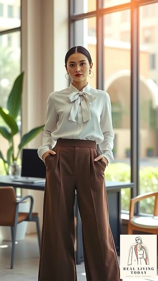 Wide-Leg Trousers and a Silk Cami with a Blazer Over It