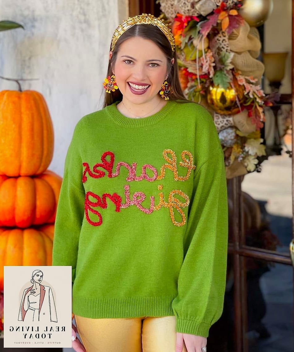 Wrap Sweater With Straight-Leg Jeans