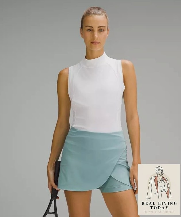 23 Tennis Skirt Outfit That Are Going Viral on Pinterest 15 Wrap Top and Tennis Skirt Pairing
