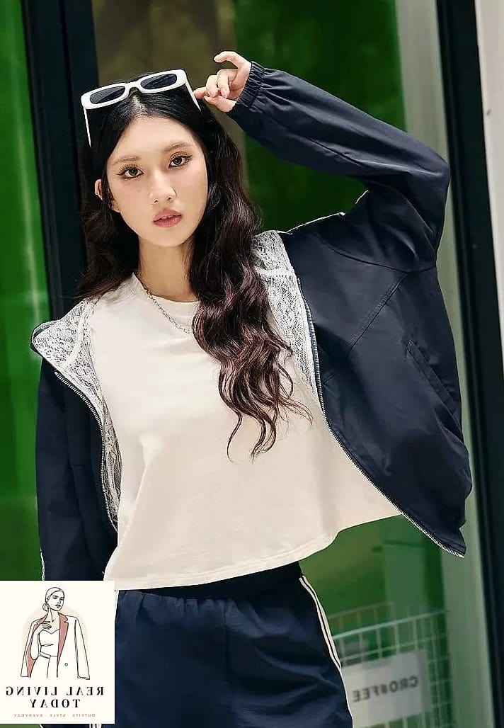 25 Sporty Chic Outfit Ideas That Look Effortlessly Put-Together 20 The Zip-Up Jacket and Trouser Combo